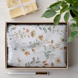 Papel De Seda Aquarela flor selvagem boho