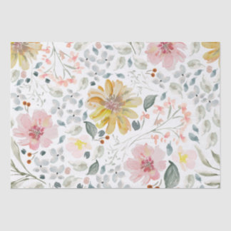 Papel De Seda Aquarela floral de primavera 