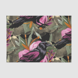 Papel De Seda Aquarela Flores Floral Raven Botanicals