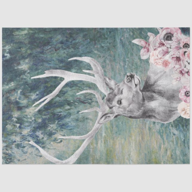 Papel De Seda Aquarela no Sena Morning de Monet (Frente )