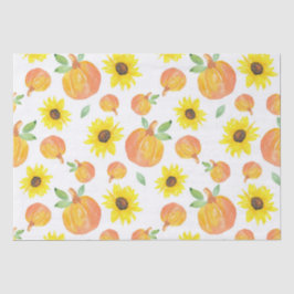 Papel De Seda Aquarela Pumpkins e Sunflower