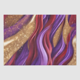 Papel De Seda Aquarela Roxo, Vermelho e Tinta Dourada Valesntine