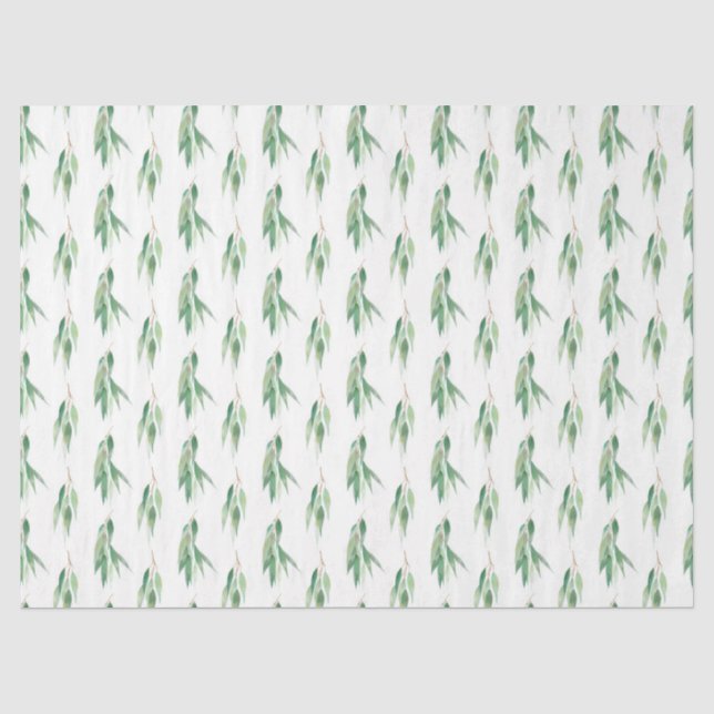 Papel De Seda Aquarela Série Eucalipto Design 12 (Frente )