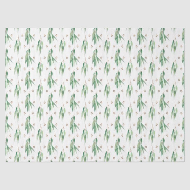 Papel De Seda Aquarela Série Eucalipto Design 14 (Frente )