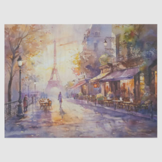 Papel De Seda Aquarela Torre Eiffel Vintage Decoupage