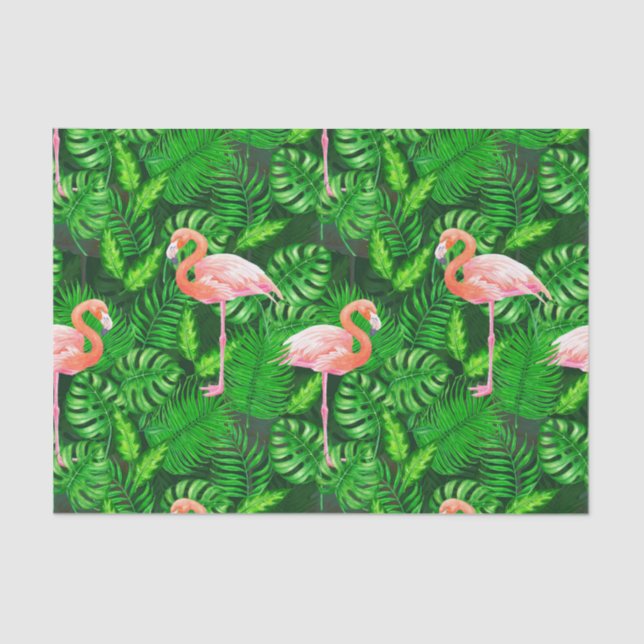 Papel De Seda Aquarela tropical Flamingo (Frente )