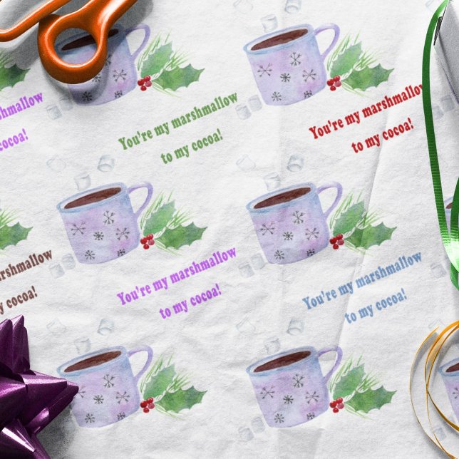 Papel De Seda Aquarela, você é o meu marshmallow, ao meu cacau (Criador carregado)