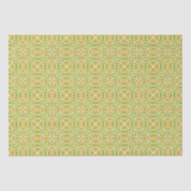 Papel De Seda Árabe Boho Elegante geométrico marroquino Yello Gr (Frente )