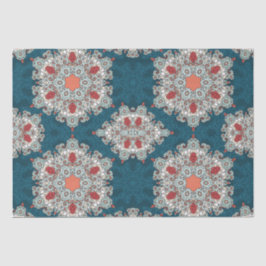 Papel De Seda Arábico Boho Elegante Geométrico Retro Teal marroq