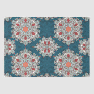 Papel De Seda Arábico Boho Elegante Geométrico Retro Teal marroq