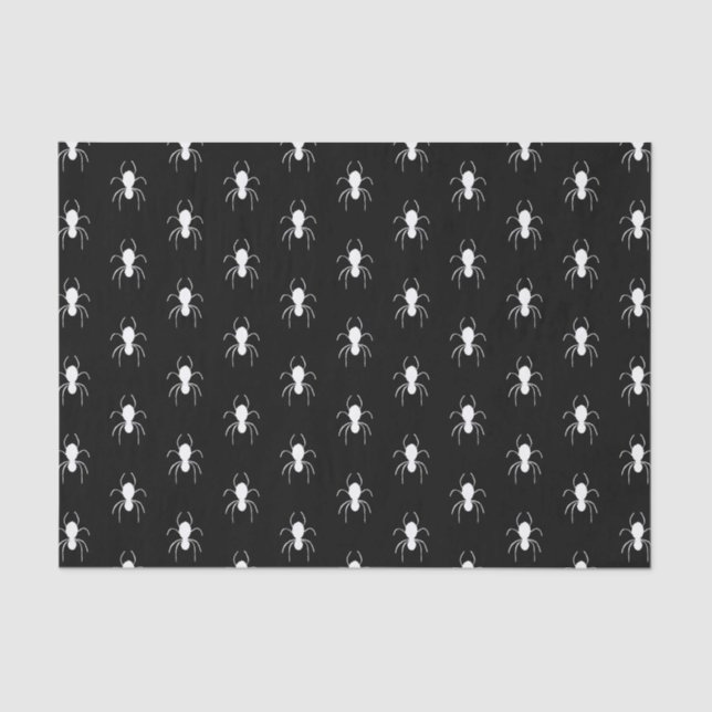 Papel De Seda Aranhas Halloween Black White (Frente )