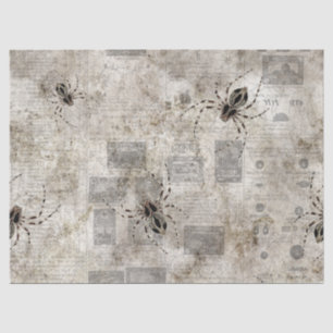 Papel De Seda Aranhas Negras na Decoupage de Newsprings do Catál