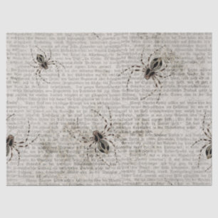 Papel De Seda Aranhas Negras na Decoupage do Newsprint