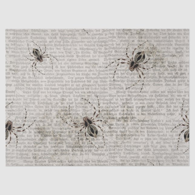 Papel De Seda Aranhas Negras na Decoupage do Newsprint (Frente )