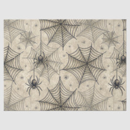 Papel De Seda Aranhas Vintage e Padrão de Halloween de Webs