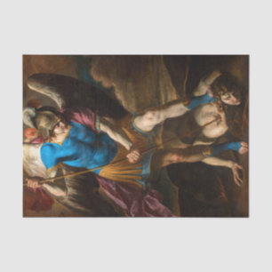 Papel De Seda Archangel Michael luta contra o Fallen Angel