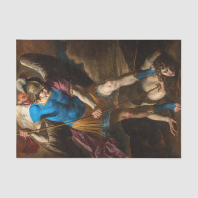 Papel De Seda Archangel Michael luta contra o Fallen Angel (Frente )