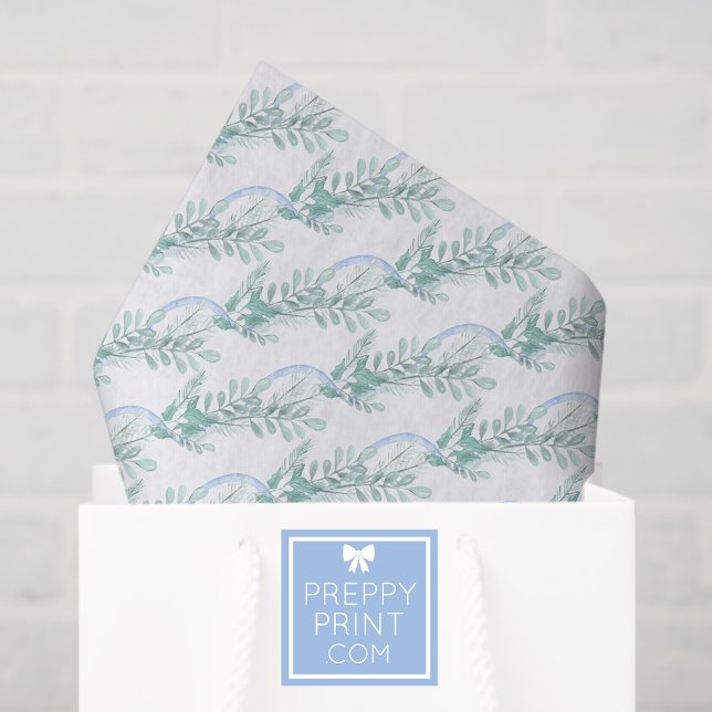 Papel De Seda Arco Azul de Aquarela Natal (Criador carregado)