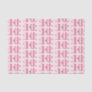 Papel De Seda Arco de vidro rosa com padrão central de gemstone