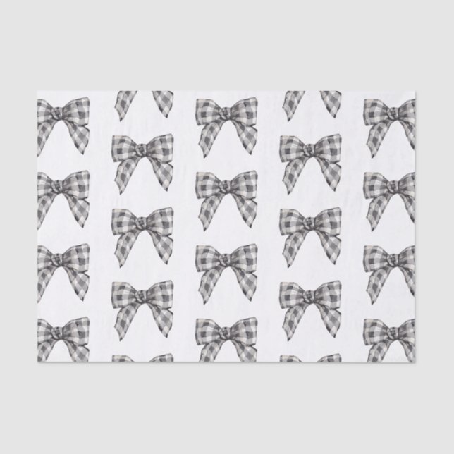 Papel De Seda Arco de Xadrez de Búfalos Preto e Branco (Frente )