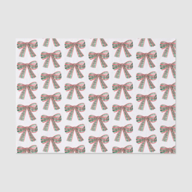 Papel De Seda Arco de Xadrez de Natal com Aquarela (Frente )