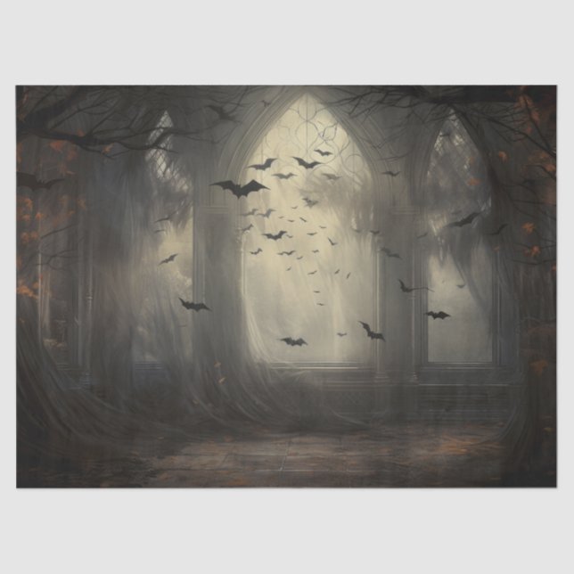 Papel De Seda Arco Gótico de Halloween Spooky com Dissociação de (Frente )