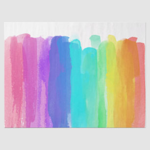 Papel De Seda Arco-Íris Brushstrokes Artista Divertido Colorido