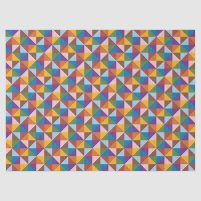 Papel De Seda Arco-íris, Castanho, Rosa e Azul (Frente )