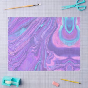 Papel De Seda Arco-íris Iridescente Metálico Rosa Água-Marinha R