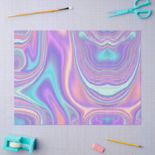 Papel De Seda Arco-íris Iridescente Metálico Rosa Aqua Roxo