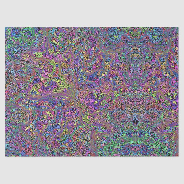 Papel De Seda Arco-Íris Tie Dye Marble Hippie (Frente )