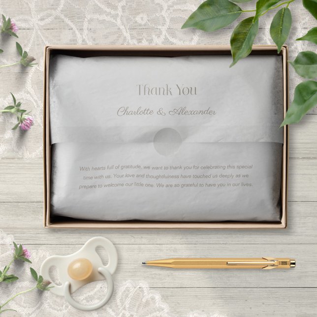 Papel De Seda Arco-íris Verde Água-forte Chuveiro de Bebê Obriga (Sage Green Watercolor Bow Baby Shower Thank You Tissue Paper ©Susanne Sachers - Sunny Mind 🌞)