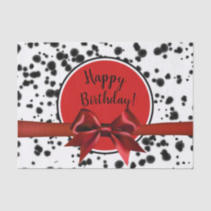 Papel De Seda Arco Preto Branco Vermelho Dalmatian Manchas Festa