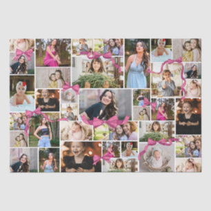 Papel De Seda Arco Rosa Girly 12 Fotos Repetidas Em Uma Colagem