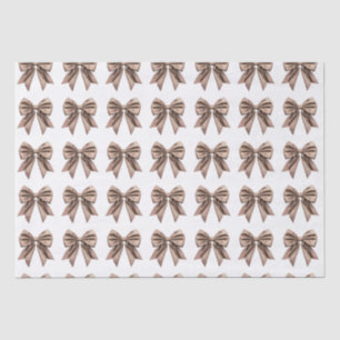Papel De Seda Arco Trendy Coquette Padrão Mocha Brown