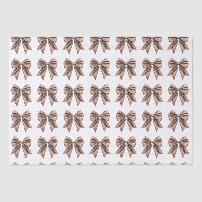 Papel De Seda Arco Trendy Coquette Padrão Mocha Brown (Frente )