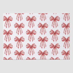 Papel De Seda Arcos de hortelã-pimenta-vermelha de Natal em bran