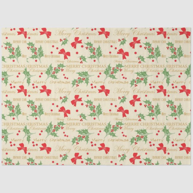 Papel De Seda Arcos de Natal e Holly (Frente )