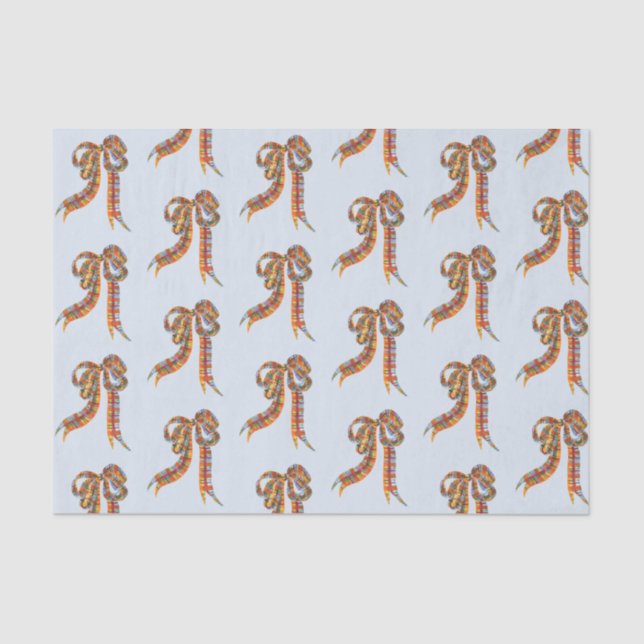 Papel De Seda Arcos de Xadrez de Natal com Aquarela (Frente )