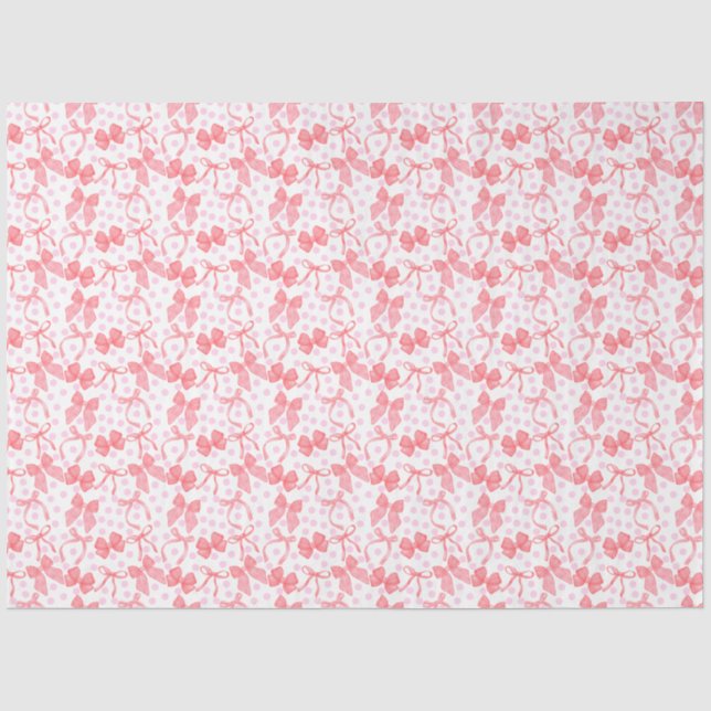 Papel De Seda Arcos Vermelhos & Pontos Rosas (Frente )