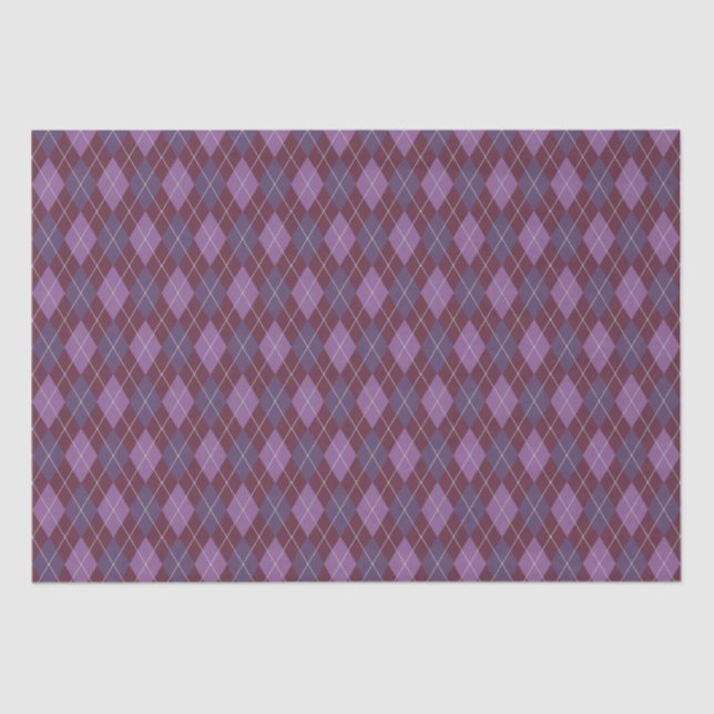 Papel De Seda Argyle Knit Maroon e Artesanatos e Decoupage (Frente )