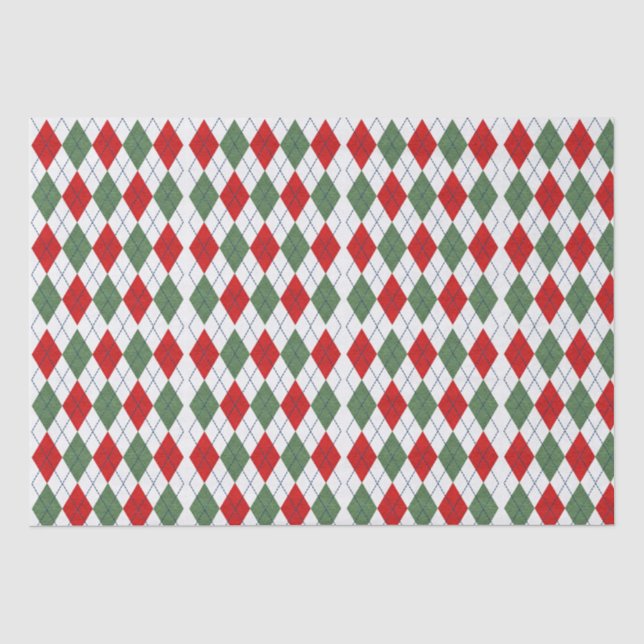 Papel De Seda Argyle Natal (Frente )