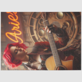 Papel De Seda Aries Zodiac Musical Guitar Decoupage