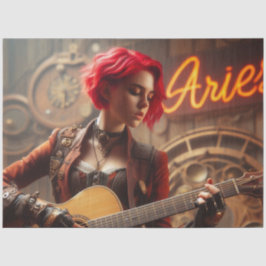 Papel De Seda Aries Zodiac Musical Guitar Decoupage