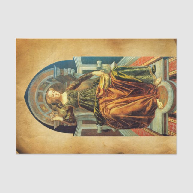 PAPEL DE SEDA ARMAZENAMENTO ANTIQUANTO À RENISSÂNCIA ALVO 14 TEM (Frente )