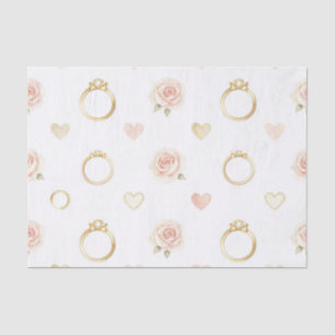 Papel De Seda Aros Românticos e Rosas Padrão Sem Costura