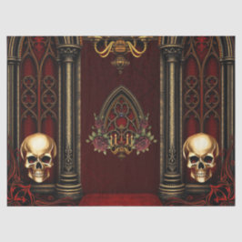Papel De Seda Arqueiro Gótico com Skulls.