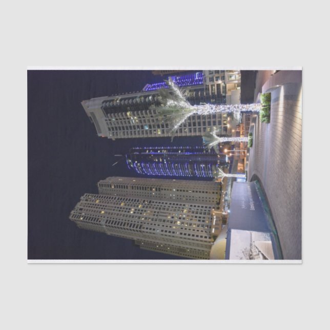 Papel De Seda Arquitetura de Dubai à noite (Frente )