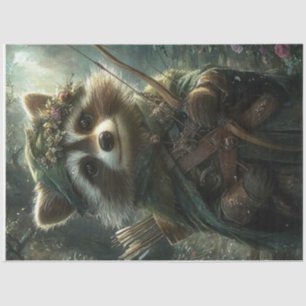 Papel De Seda Arquivador de Florestas Racoon Encantado em Desnup