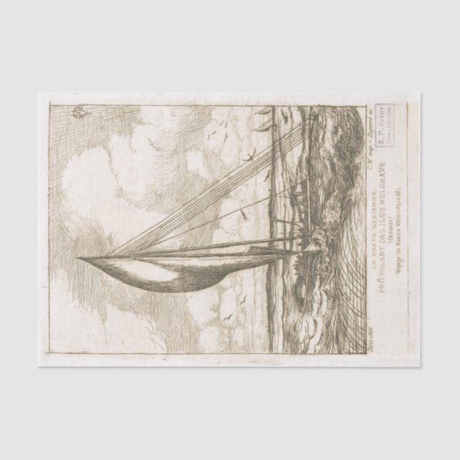 Papel De Seda Arranque francês de veleiro em água aberta (Frente )